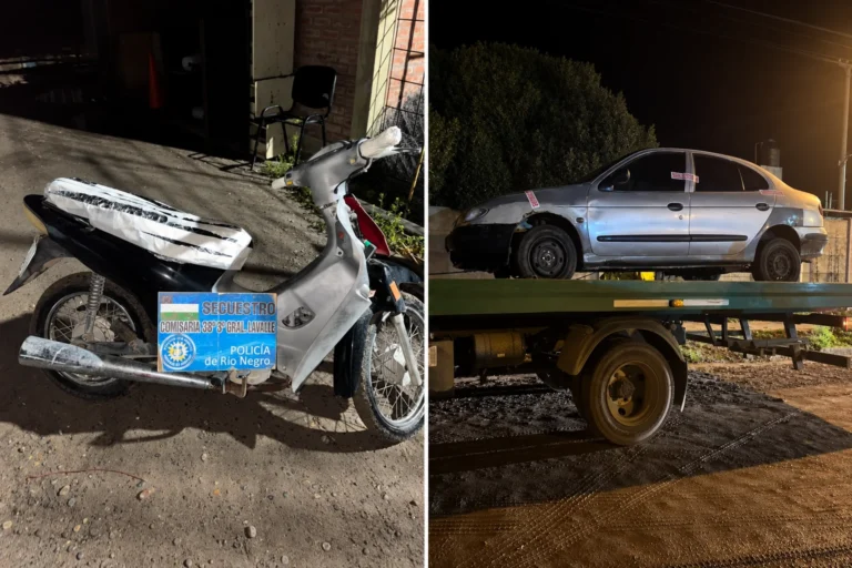 Recuperaron una motocicleta robada y retuvieron un vehículo por alcoholemia positiva en Viedma